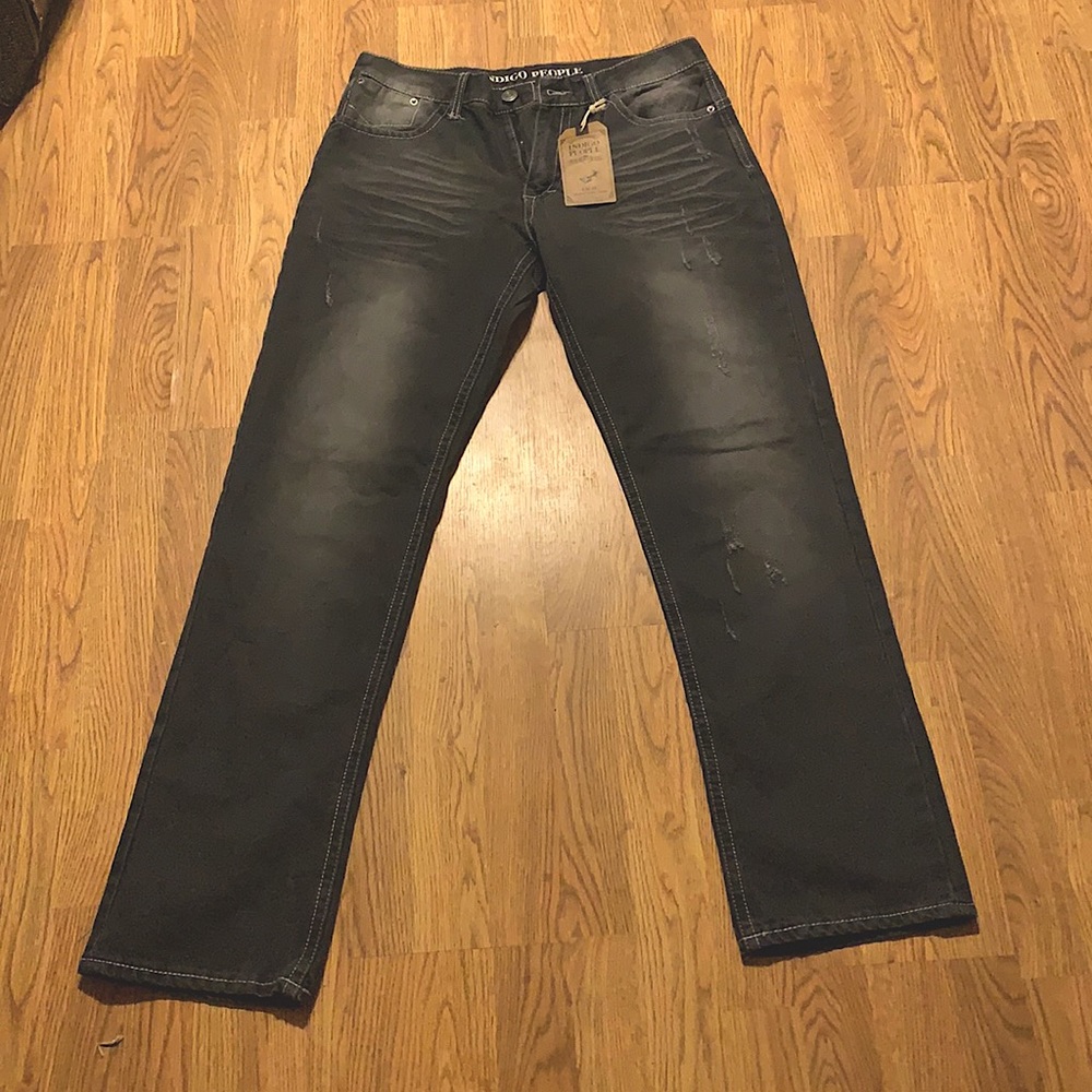 Indigo People Slim Straight Dark Wash Denim